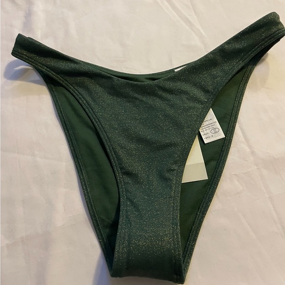Sz S Abercrombie & Fitch cheeky bottom Dark Green Shimmer - Picture 3 of 6